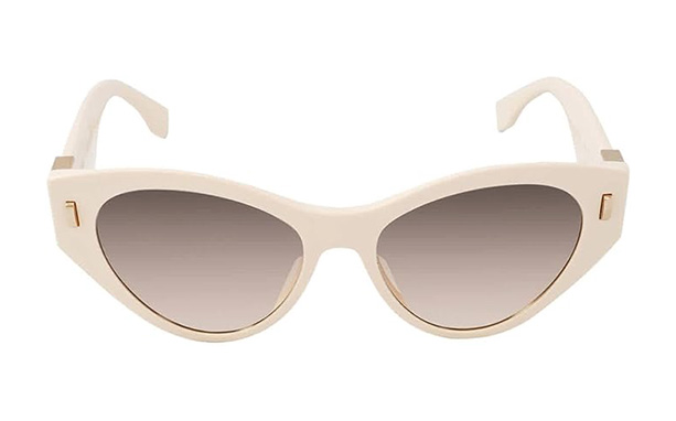 FENDI Gafas de sol marrón claro ojo de gato FE40035I 25F 55, Marfil