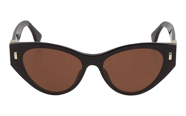 FENDI Gafas de sol marrones FE40035I 01E 55 de las señoras del ojo de gato