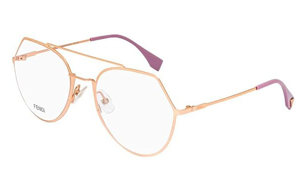 FENDI Gafas graduadas ovaladas FF0329 DDB Cobre-Oro/Lila 2.087 in 329, Oro Rosa