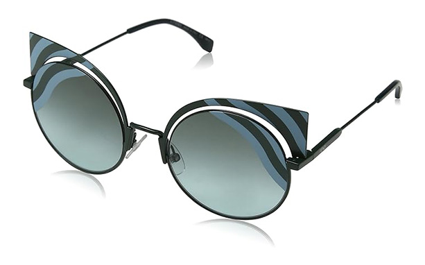 Fendi Gafas de sol de ojo de gato degradado gris-verde FF0215/S 00KC 53