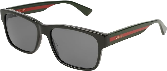 Gucci GG0340S Verde Multicolor Talla única, Negro/Verde/Rojo - 006